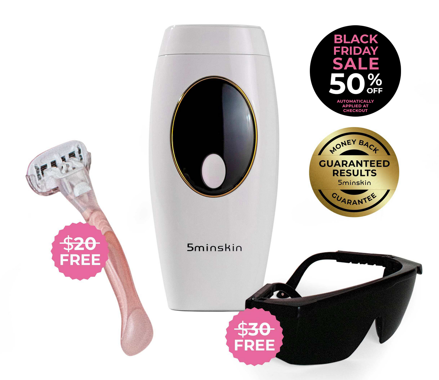 5MINSKIN AT-HOME LASER HAIR REMOVAL HANDSET - 50% OFF BLACK FRIDAY  SALE